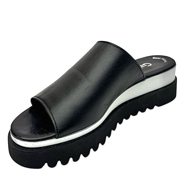 Gabor Sandals Female’s Billie Wedge Black Leather Size UK 4.5 US 6.5 Pre-Owned - Picture 2 of 8